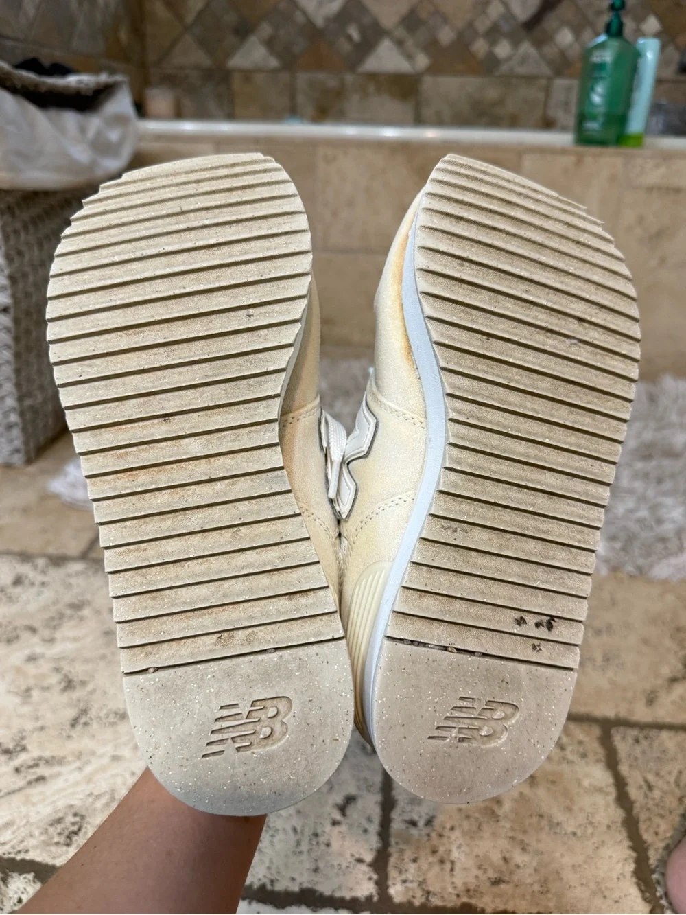 New Balance Women's Cream and White Platform Athletic Sneakers